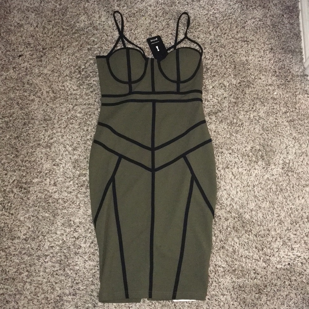Olive bodycon dress